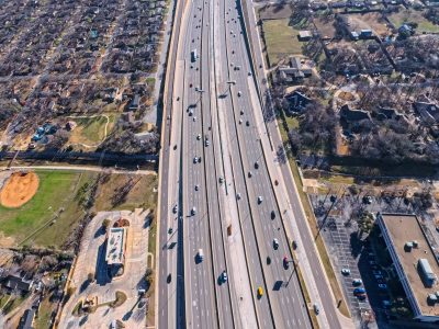 SH 121/183 between Precinct Line Rd. and Hurstview Dr. looking east