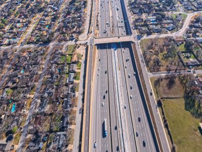 SH 121/183 at Hurstview Dr. looking east