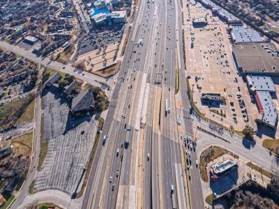 SH 121/183 at Bedford Rd. looking east
