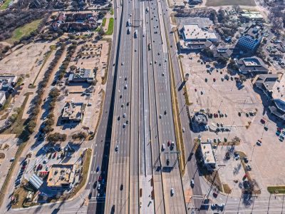 SH 121/183 at Central Dr. looking east