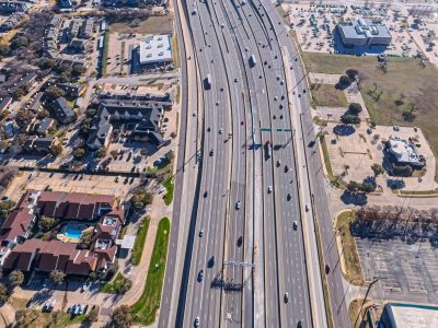 SH 121/183 between Central Dr. and the SH 121/183 split looking east