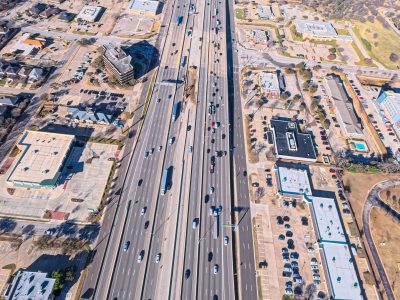 SH 121/183 at Forest Ridge Dr. looking west