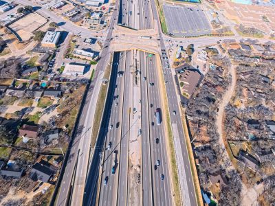 SH 121/183 at Brown Trail looking west
