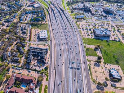 SH 121/183 between Central Dr. and the SH 121/183 split looking east