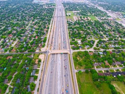 SH 121/183 at Hurstview Dr. looking east