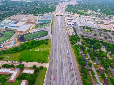 SH 121/183 between Norwood Dr. and Brown Trail looking east