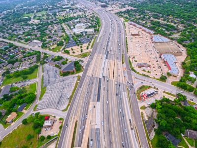 SH 121/183 at Bedford Rd. looking east