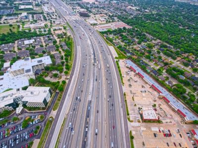 SH 121/183 between Bedford Rd. and Forest Ridge Dr. looking east