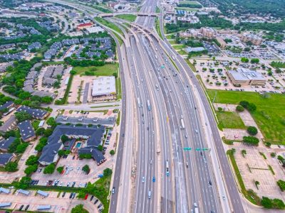 SH 121/183 between Central Dr. and the SH 121/183 split looking east