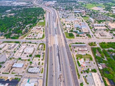 SH 121/183 at Precinct Line Rd. looking west