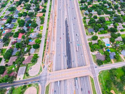 SH 121/183 at Hurstview Dr. looking east