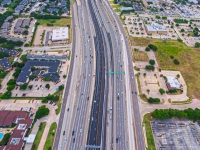 SH 121/183 between Central Dr. and the SH 121/183 split looking east