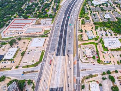 SH 121/183 at Forest Ridge Dr. looking west
